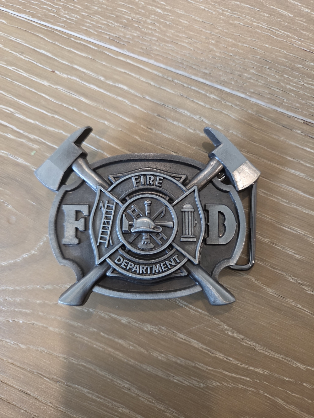 Fire Department Firefighter FD Crossed Axes Metal Belt Buckle